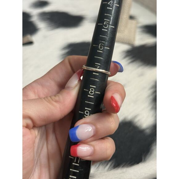 Native American SW Sterling Silver Pink Dahlia Turquoise Stacker Ring 7 Concho - Picture 7 of 8